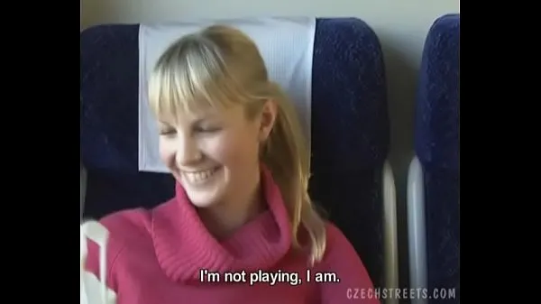 New Czech streets Blonde girl in train mega Tube