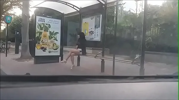 New bitch at a bus stop mega Tube