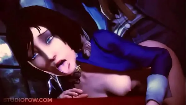 Novo Bioshock sexy, Elizabeth se inclina para um pau enorme mega tubo