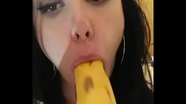 Nyt Horny homemade slut c. on a banana megarør