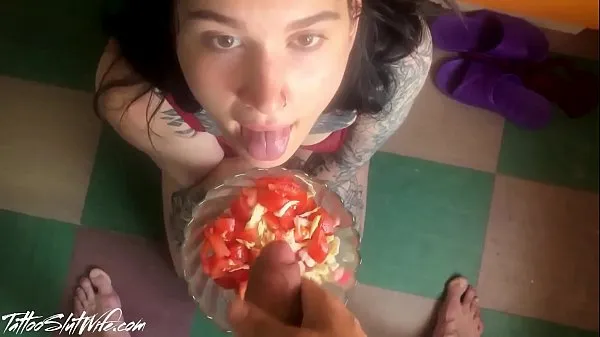 Nouveau Babe Fuck Mari Et Sperme De Salade Assaisonnée - Fétiche NourrituremégaTube