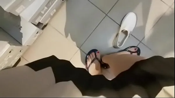 Nytt Spy on your sexy mom's sweaty feet while changing some different shoes in the store megarör