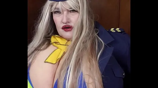 Nuovo Sexy stewardess Susi pulling out tits giving titjob see all cum out of squirtingtoymega tubo