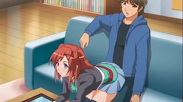 New step Brother gets a boner when step Sister sits on him - Hentai [Subtitled mega Tube