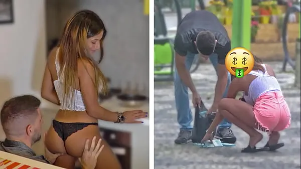 Nytt Sexy Brazilian Gold Digger Changes Her Attitude When She Sees His Cash megarör