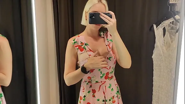 Nuevo Try on haul transparent clothes in fitting room and have masturbation with strong orgasm megatubo